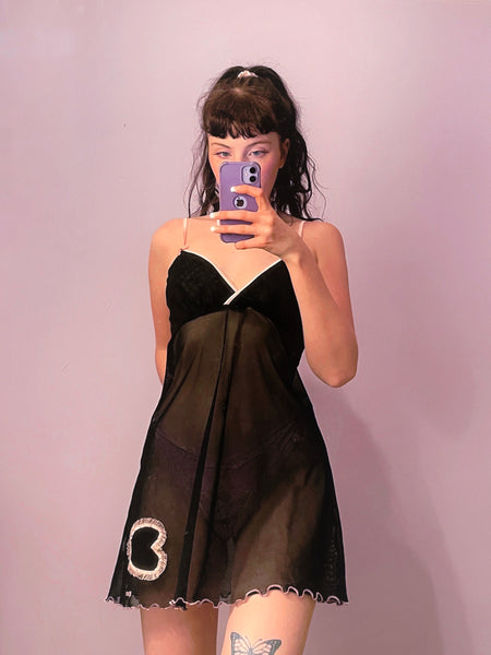 Morgan Black & Pink Slip Dress