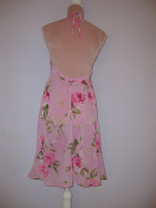 Pink Rose Backless Dress