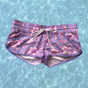 Lilac and Pink Vintage Sundeck Swim Shorties